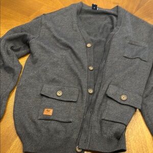 Ferrini Gray Button-Up Cardigan